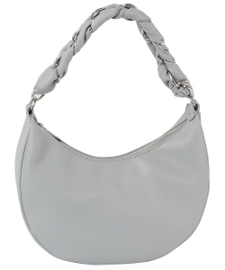 Braided Chain Handle Hobo Shoulder Bag LV074-Z GRAY